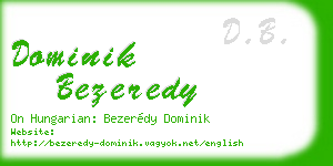 dominik bezeredy business card
